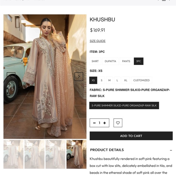 Elegant Embroidered Kaftan Dress - Picture 3 of 3